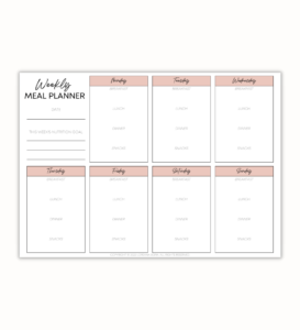 meal planner 1 page